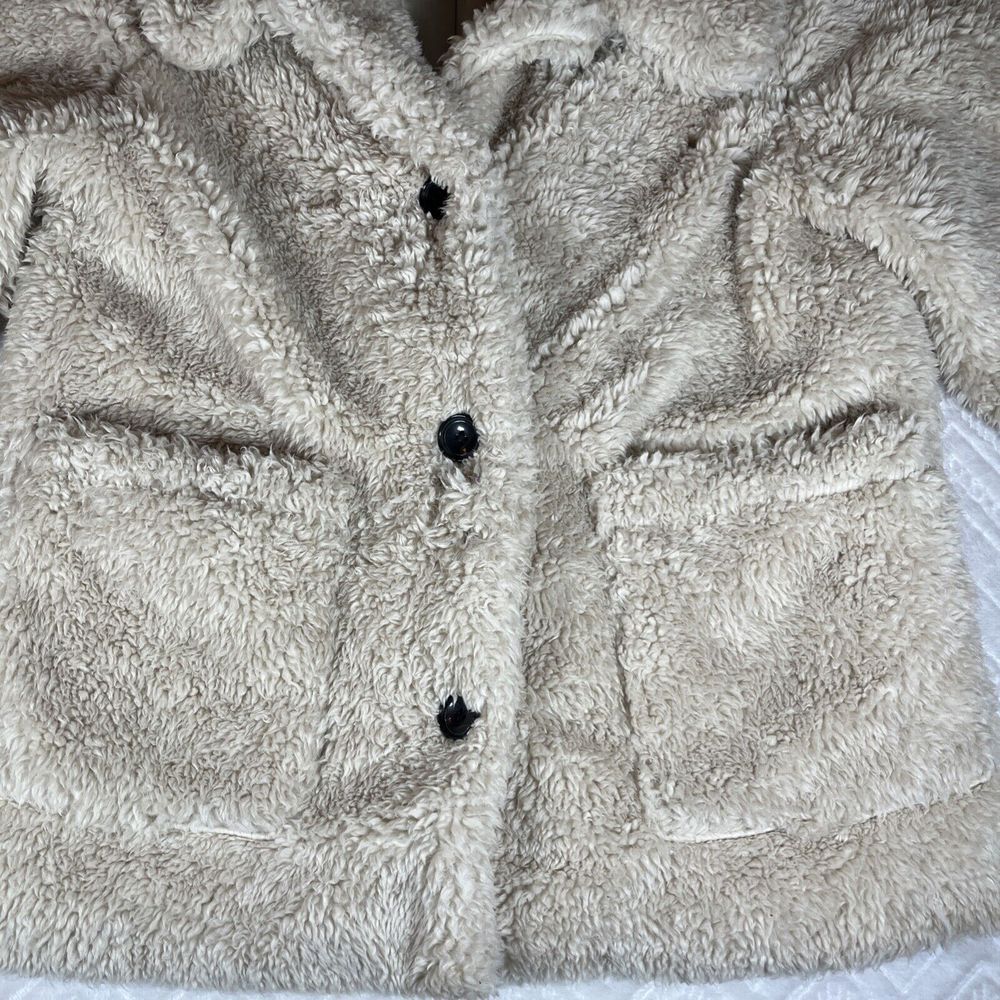 Sanctuary Sherpa Jacket Size M Teddy Bear Coat Beige Anthropologie - Picture 4 of 14